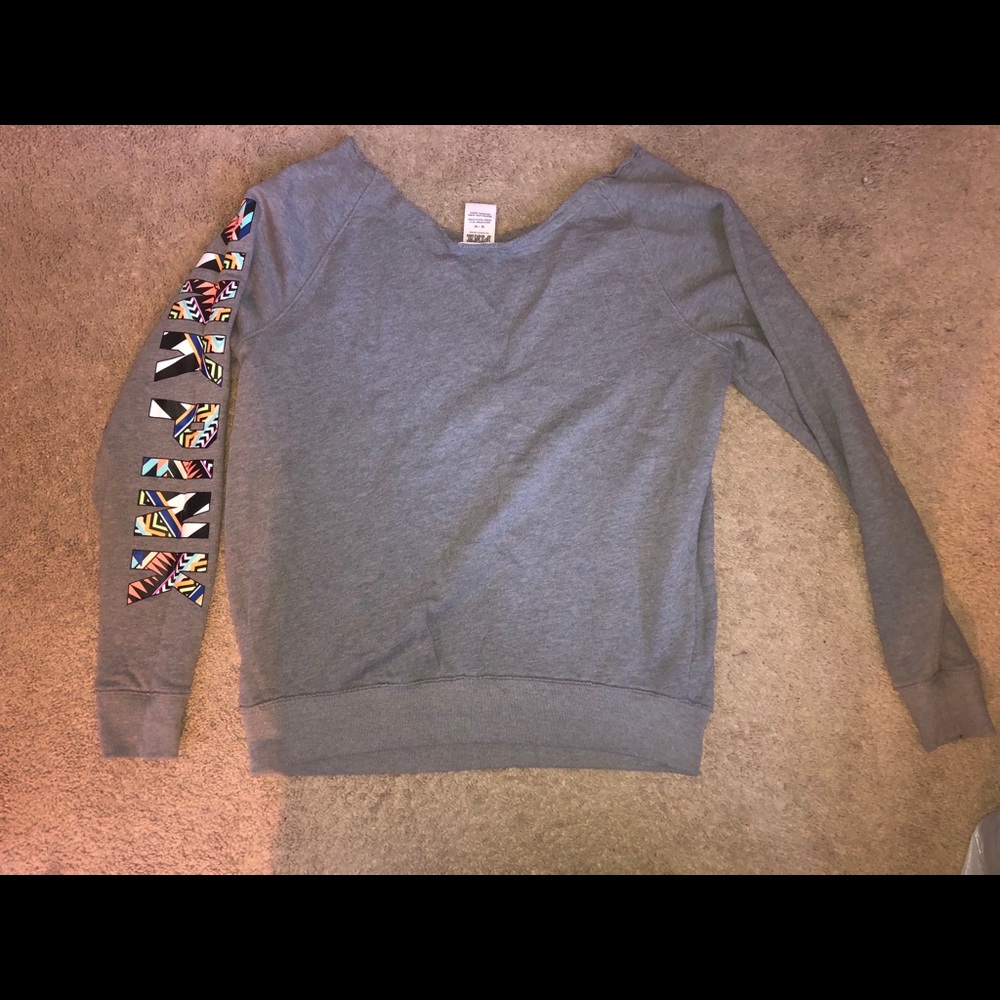 Victoria’s Secret pink off shoulder sweatshirt